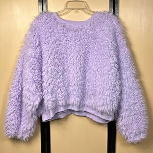 No Boundaries Lavender Purple Fuzzy Sweater Pullover Shirt